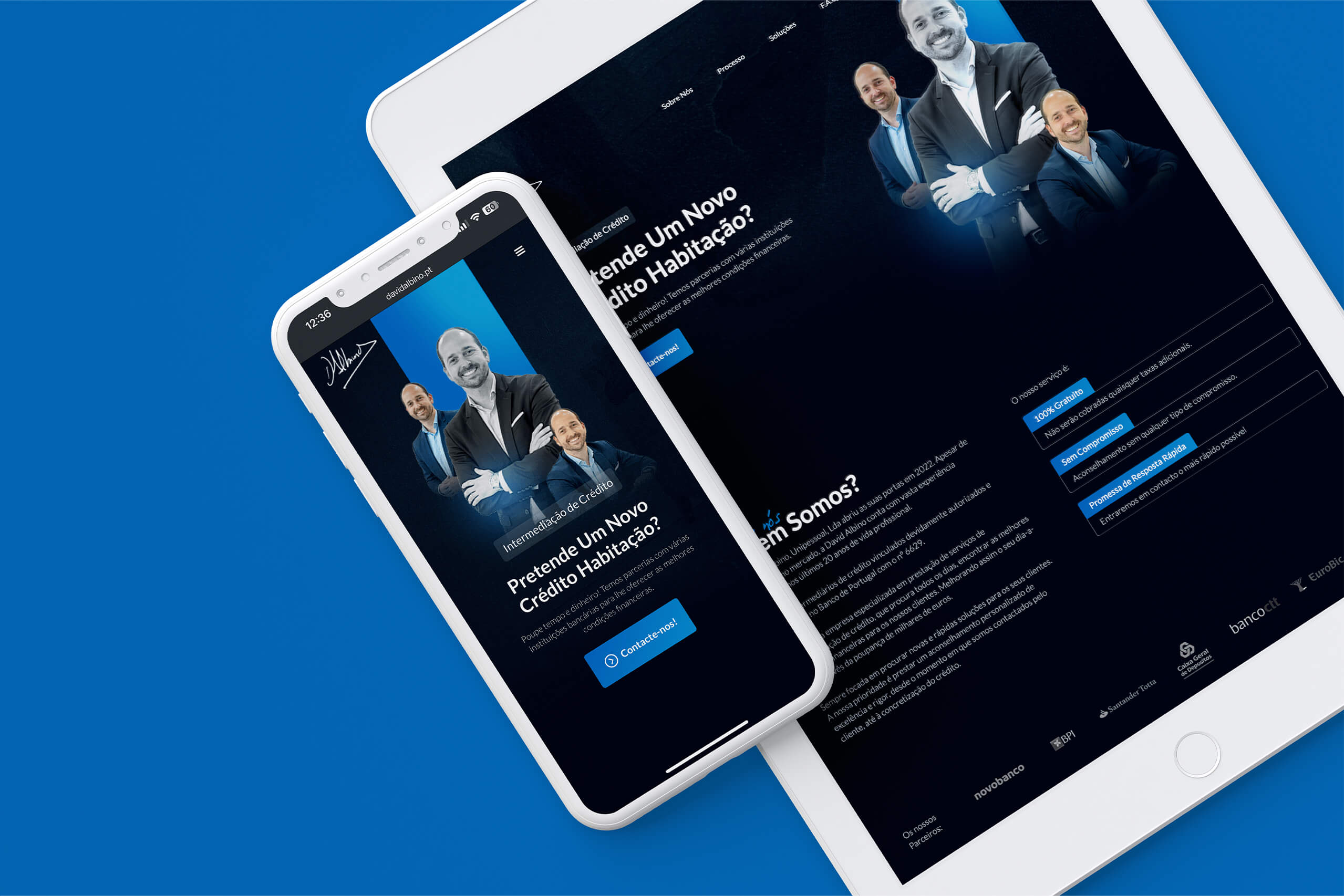 Portfolio de projetos Design e Web - David Albino, mediação de crédito